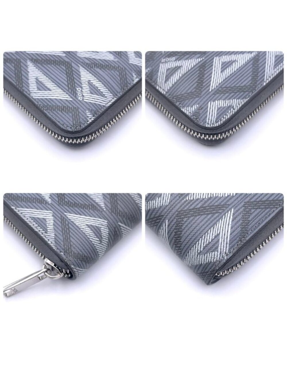 Dior CD Diamond Wallet Zip Around Gray - Picture 8 of 9